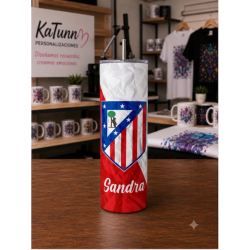 Botes acero con pajita futbol