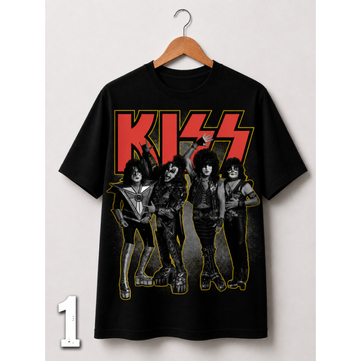 Camiseta Negra pop y rock pop | Algodón Roly - Katun